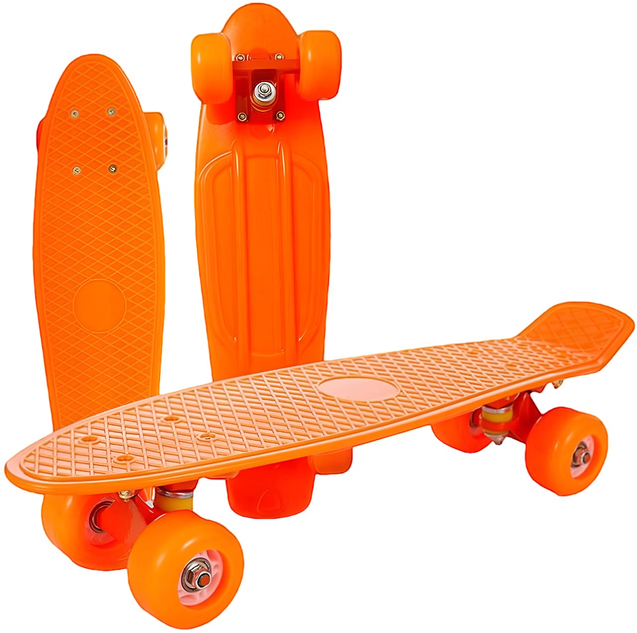 Skateboard per Bambini Skate per Bambini Ragazzi Adulti cm 54 in Plastica Super Resistente Stile Retrò Skateboard Mini Cruiser con Cuscinetti Ruote in Tinta,Colori Assortiti Colore Casuale