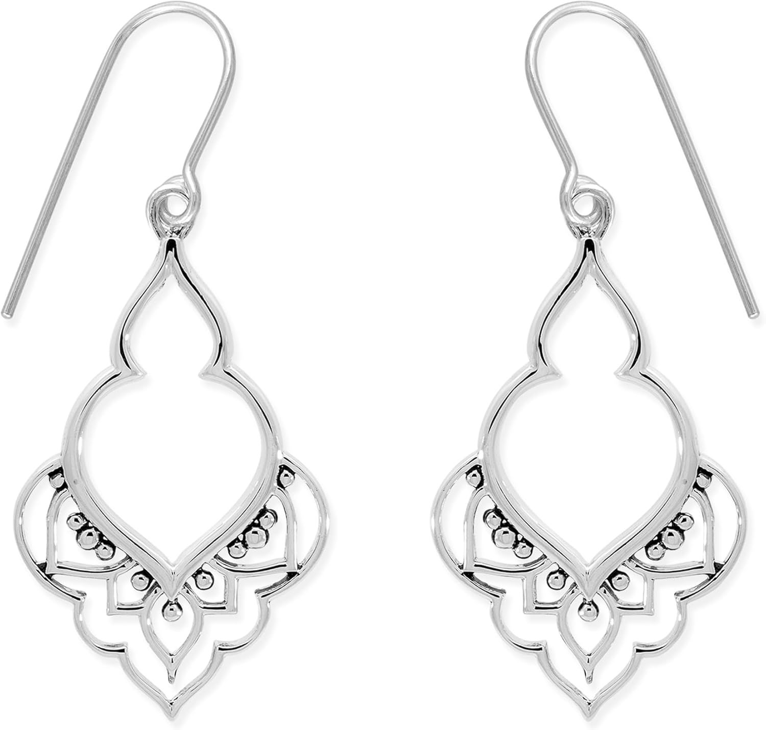 Boma Jewelry Sterling Silver Balinese Inspired Filigree Teardrop Dangle Earrings