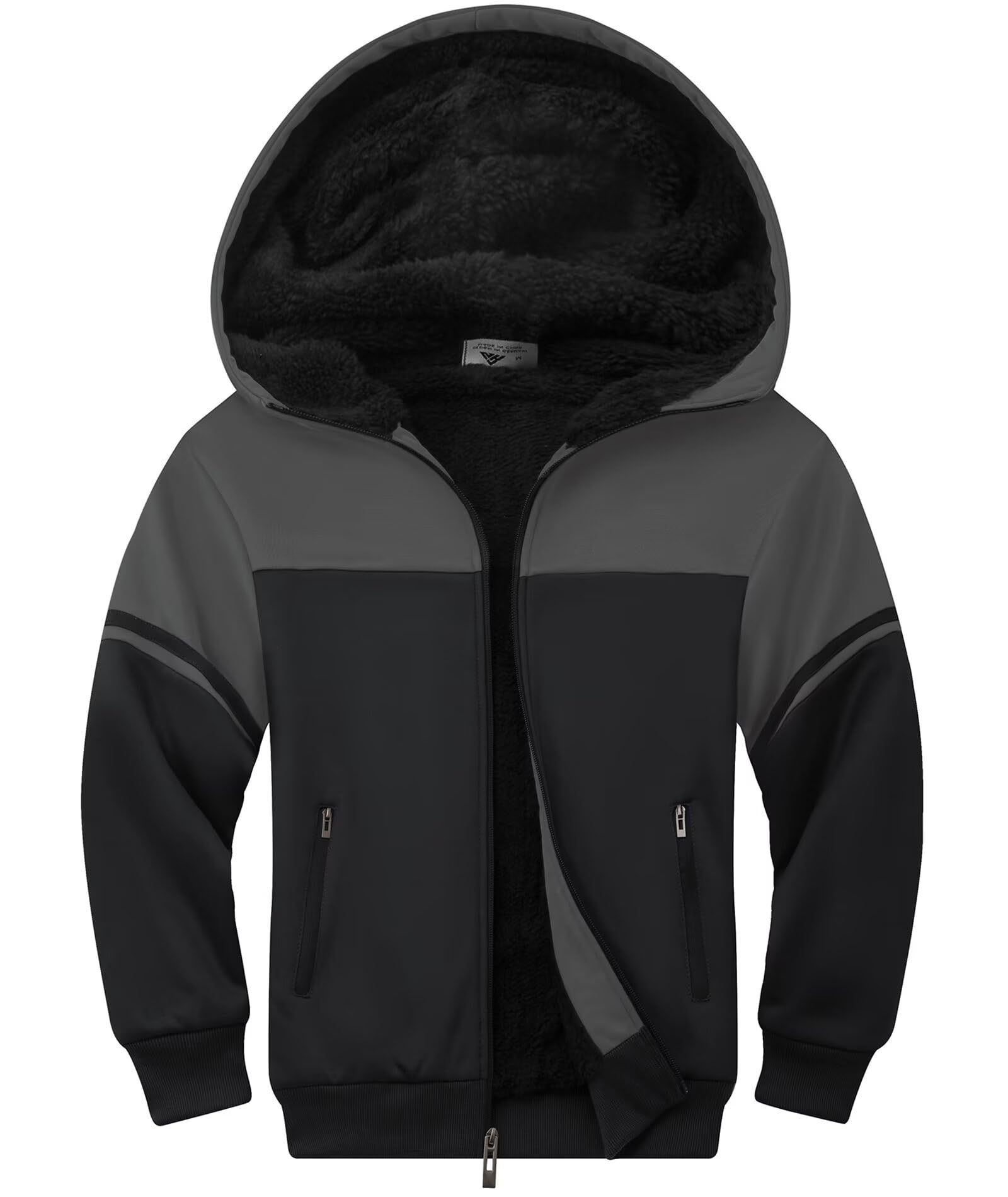 JACKETOWN Fleecejacke Jungen Gefüttert Kapuzenpullover mit Zipper Kinder Hoodie Sweatshirt Warm Kapuzenjacke Causal Winter Ourdoor Sweatjacke mit Fleecefutter Hooded Jacken