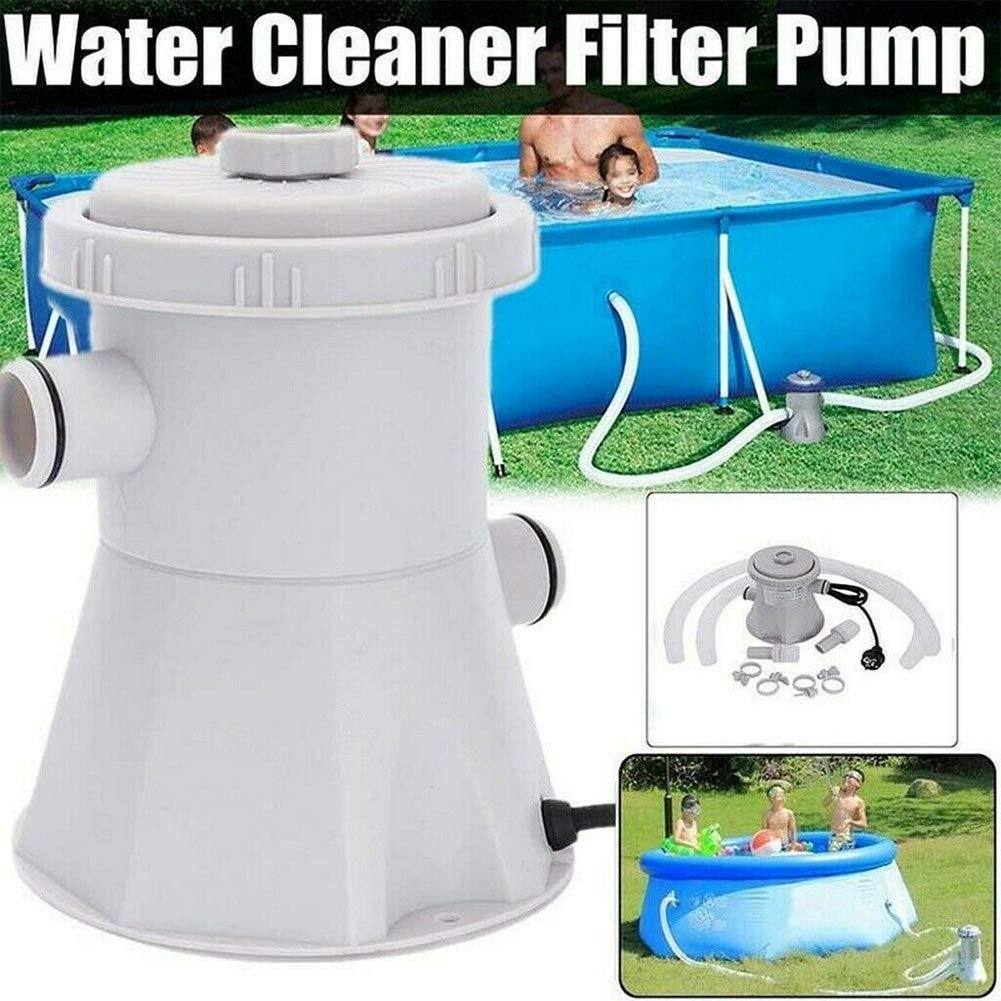 Kit de bomba de filtro de piscina de 220 V con elemento de filtro, bomba de piscina eléctrica de 330 galones herramienta de limpieza de agua en circulación adecuada para circulación de agua caliente