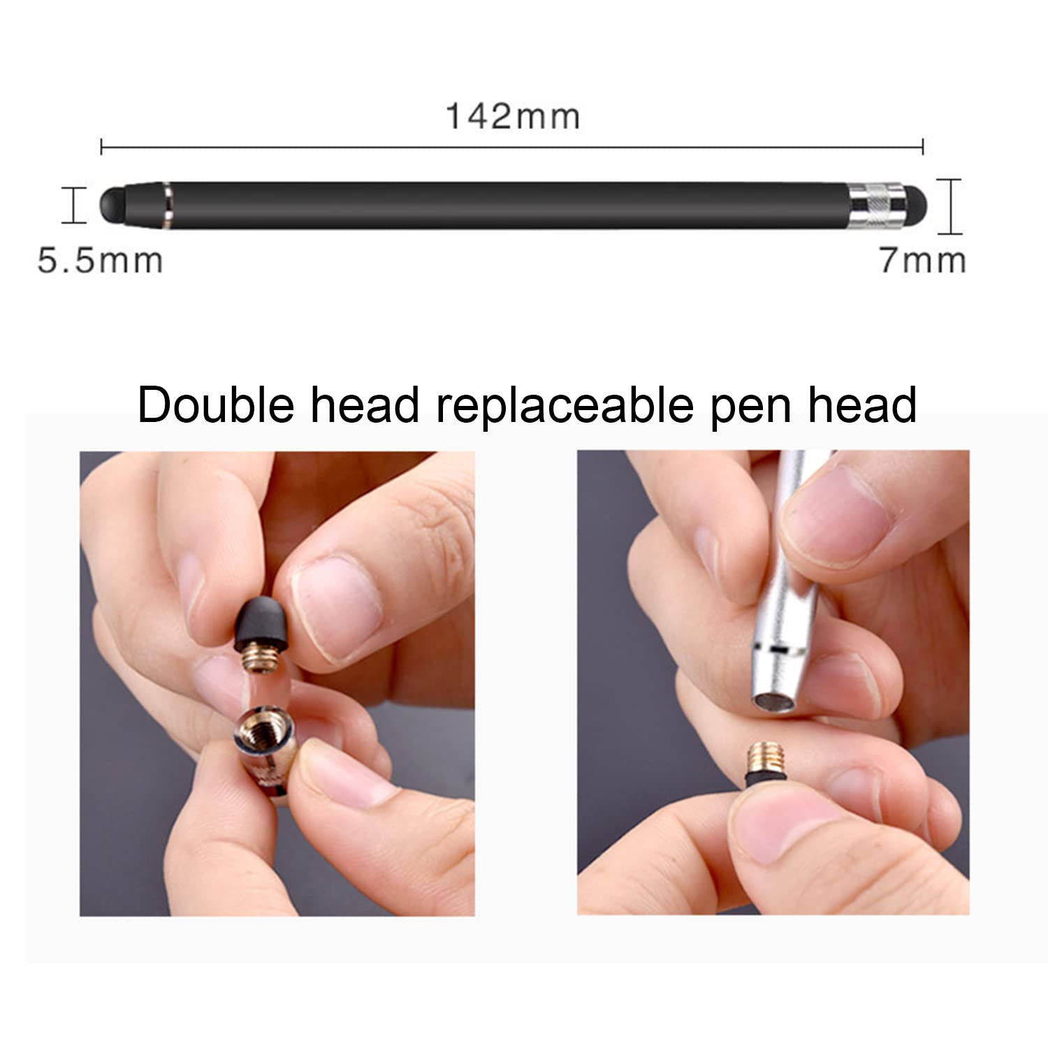 Kafeiya 5 Pezzi Penna Touch,2 in 1 Pennino Capacitivo Universale,per Tablet,i-Phone,i-Pad,Galaxy, GPS Auto,Android e Altri Touch Screen(5 Colori)