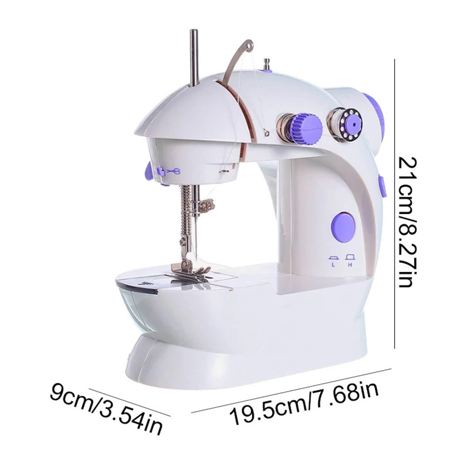 Mini máquina de Coser Manual portátil y Ligera con Puntada pequeña, luz, 2 velocidades, Ideal para Principiantes, portátil y Flexible.