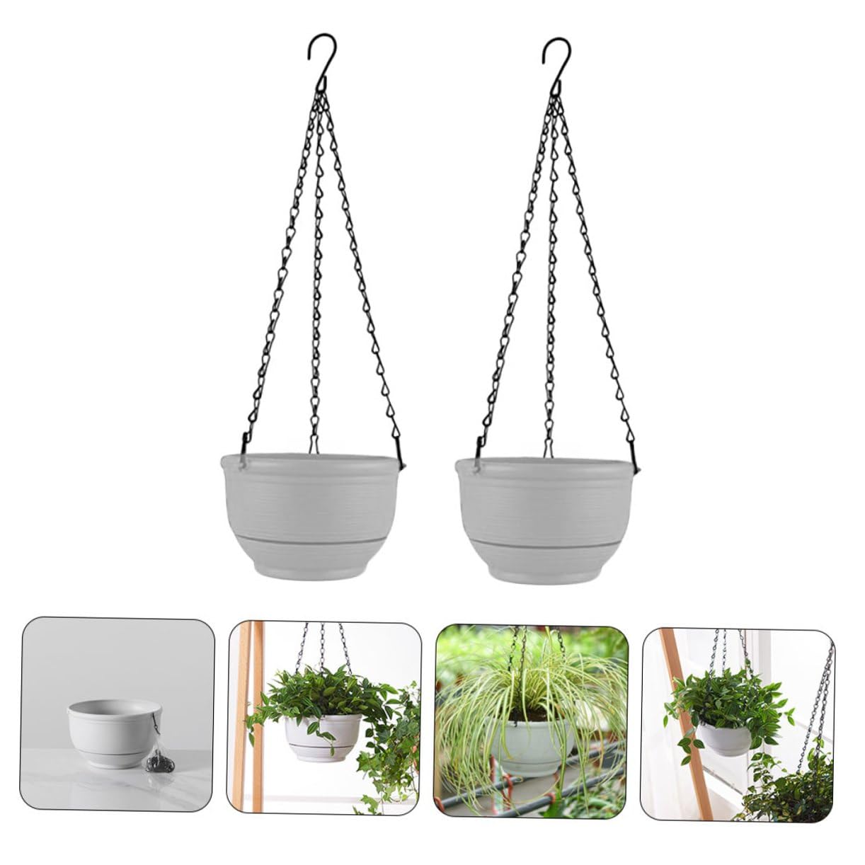 BESTonZON 2stücke Selbstbewässernde Hängepflanzgefäße Aus Kunststoff Geeignet Für Chlorophytum-Blumen Für Balkon Und Garten