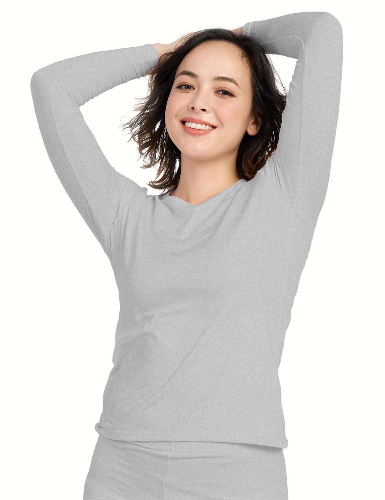 LAPASA Pacco da 2 o 1 Maglia Termica Donna Manica Lunga Fodera in Micro Pile - Pigiama Abbigliamento Intimo Canottiera Calda Elegante Elastica Traspirante Sportiva L15/L39/L42
