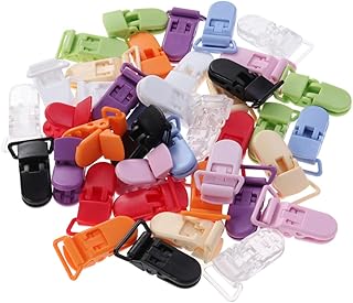 TOYANDONA 40 Peças Clipes De Babador De Dentes Clipes De Plástico Prateleiras De Brinquedos Atendem Suporte De Brinquedos De Bebê Clipes Não Metálicos Clipes De Chupeta De Plástico Clipes
