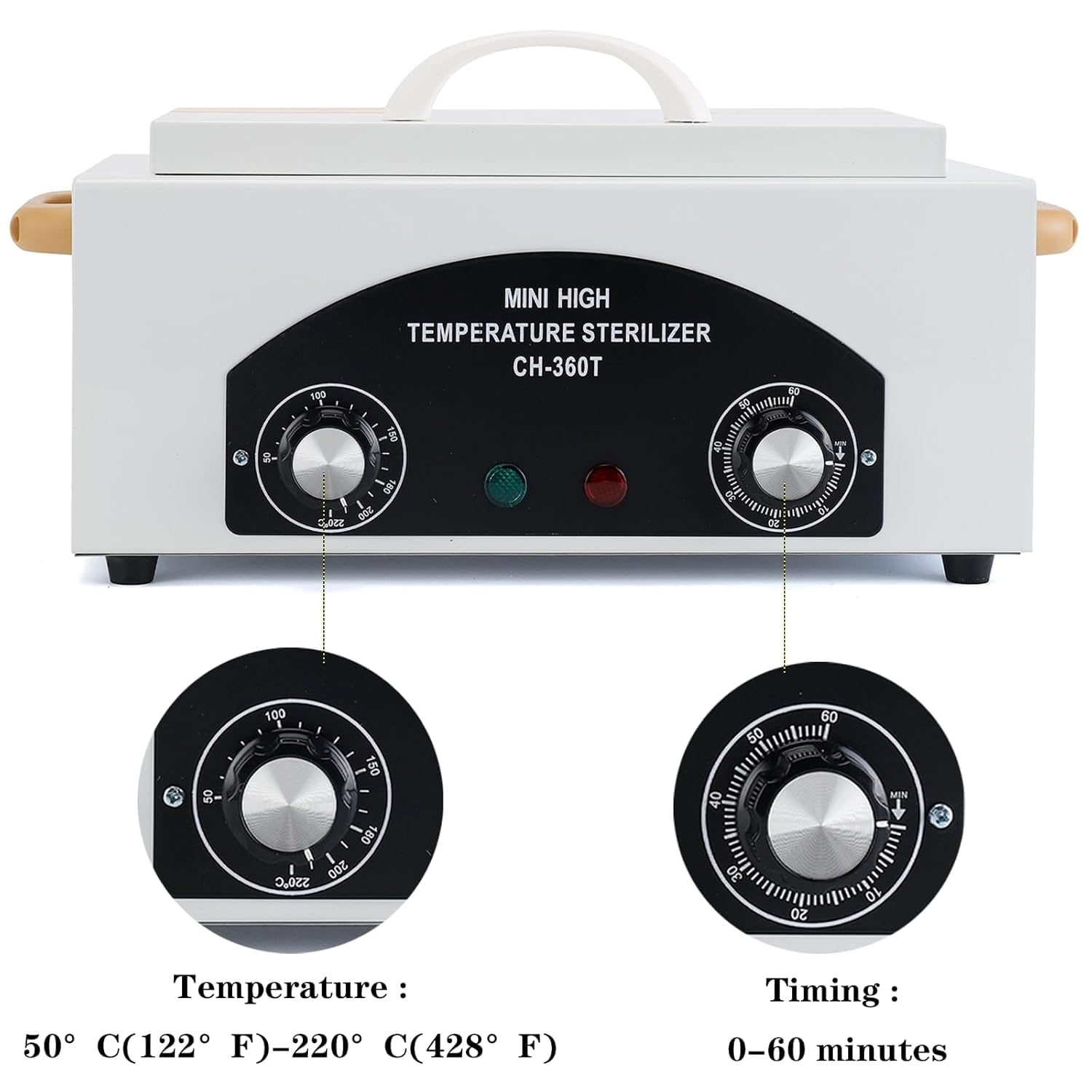 Winb High Temperature Sterilizer Mini Autoclave with Timer 300W Capacity 1.5L for Dental Tools Hairdressing Manicure Tools with Handle - Image 2