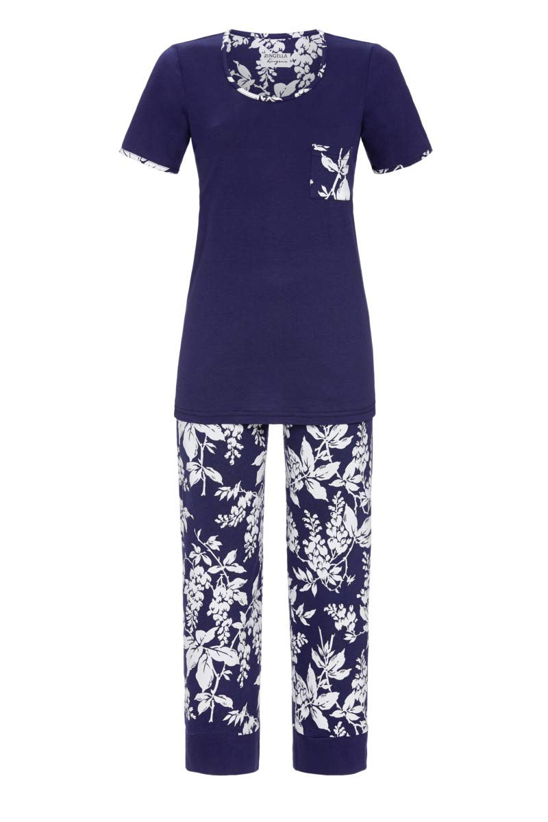 Ringella Lingerie Damen Pyjama mit 7/8 Hose Night 38 1261202, Night, 38