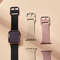 Vista 83 de Correa deportiva de silicona suave compatible con cierre clásico compatible con correas de Apple Watch de 49, 45, 44, 42, 41, 40 y 38 mm para iWatch