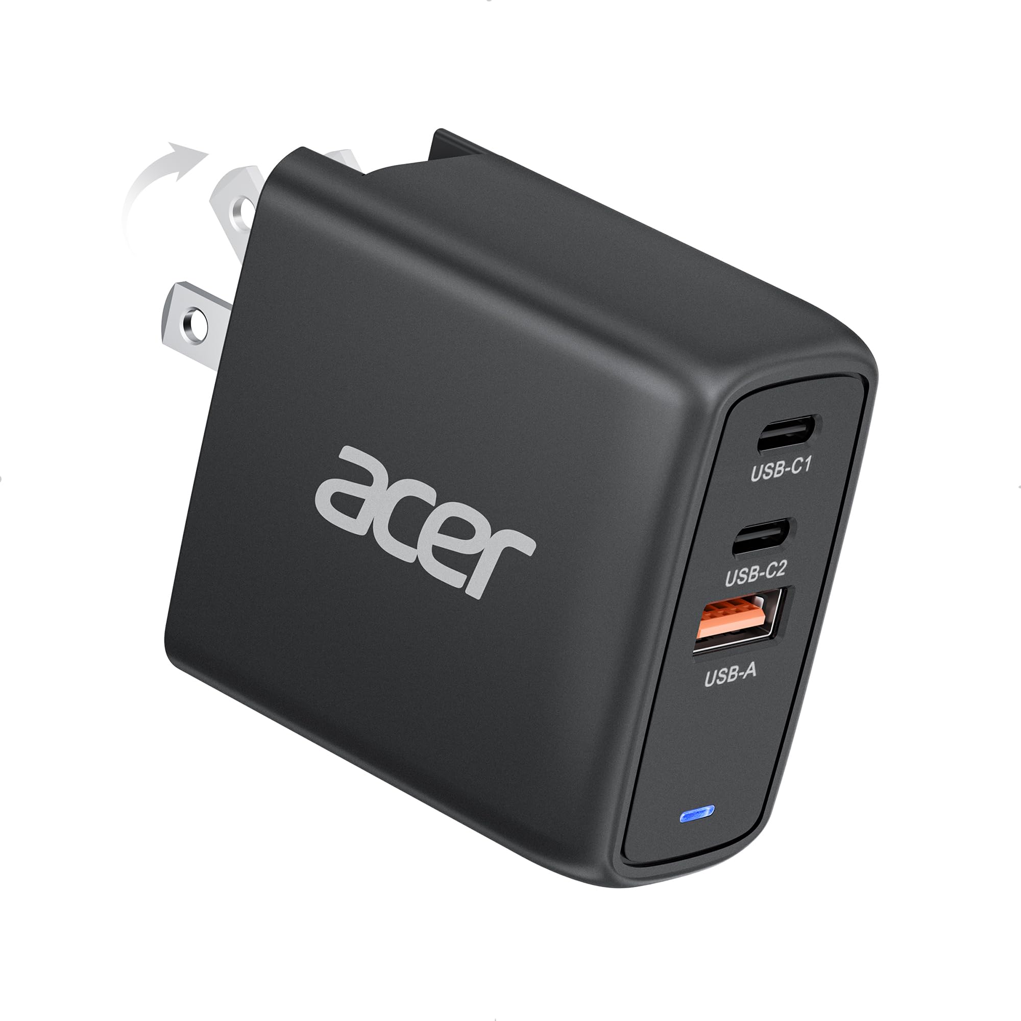 Acer 67W USB C Charger, 3-Port GaN Fast Charging Block, Foldable and Portable USB Wall Plug Adapter Compatible with MacBook Pro/Air, Acer Laptop, Dell XPS, iPad Pro/Air, iPhone 16/15, and More