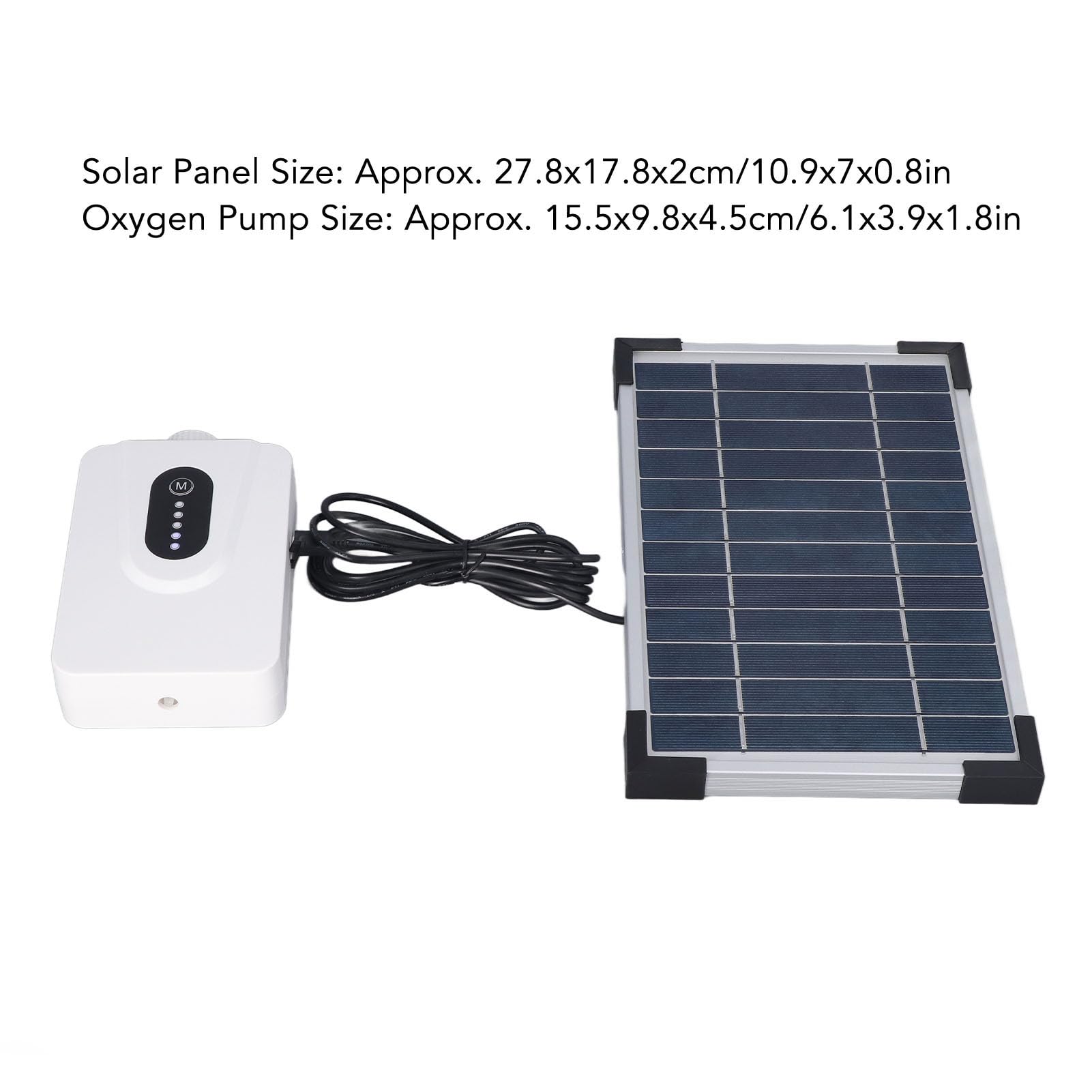 Bomba de aire solar para acuario, aireador de oxígeno ajustable, bajo nivel de ruido con panel solar batería recargable para peceras, pesca al aire libre