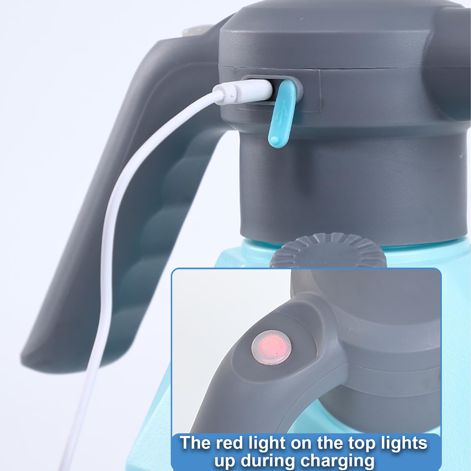 Spruzzatore elettrico da 2 l/0,5 galloni, spruzzatore a pressione ricaricabile con ugello regolabile, flacone a pompa a batteria per la cura delle piante, pulizia auto e giardinaggio