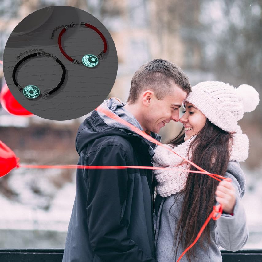2pcs Sun and Stars Moon Couples Bracelets Pinky Promise Friendship Bracelets Set Gift for Valentine's Day Bracelet for Partners4