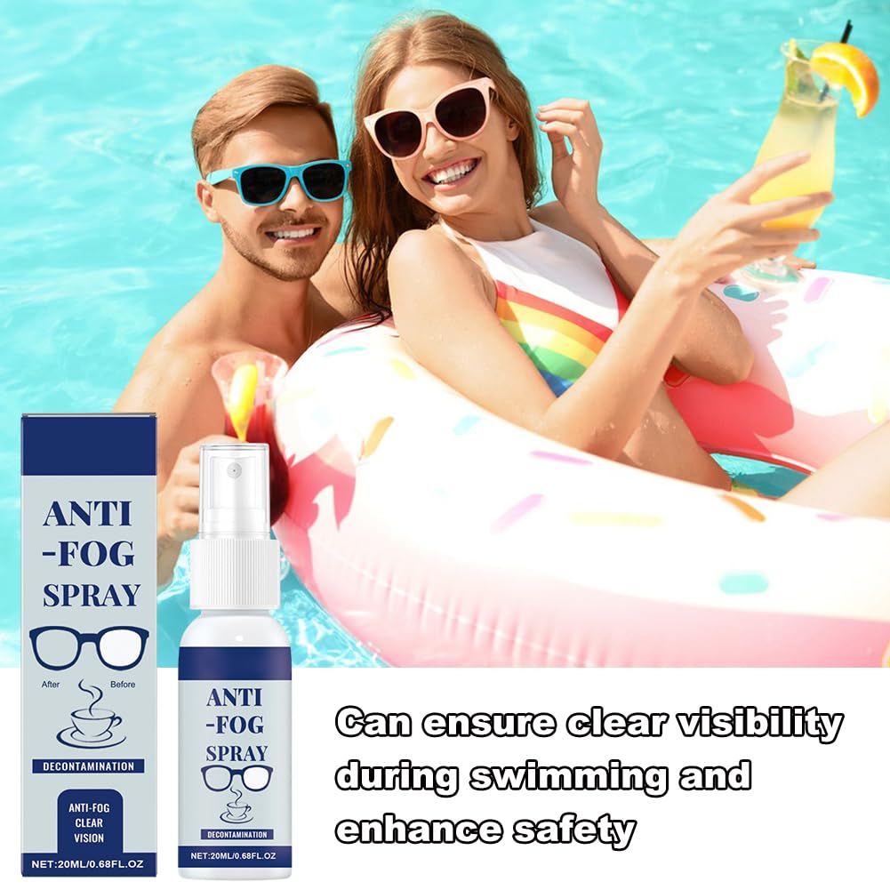 Spray Antiappannante Occhialini,20ml Anti Fog Spray,Spray Antiappannamento,Spray Anti-Appannamento per Occhiali,per Maschere Sub e Occhialini Nuoto