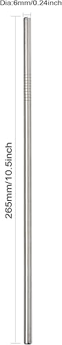 Miniatura 4 de Brightbuy Pajitas de metal, 100 piezas a granel, pajitas rectas de acero inoxidable de 10.5 pulgadas de diámetro de 0.236 in de diámetro para vasos
