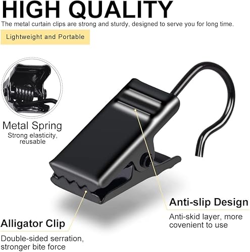 Miniatura 8 de Clips para cortina, paquete de 100 clips de luz de acero inoxidable para exteriores, decoración de fiesta, colgar fotos, camping, tiendas de