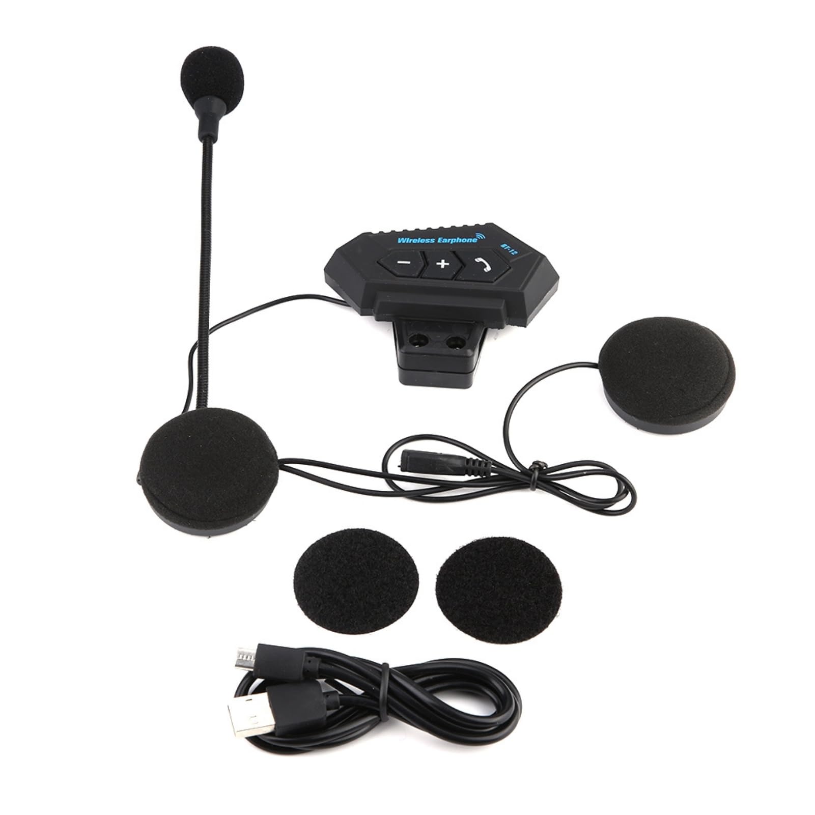 Intercom Moto, BT12 V5.0 + EDR/CSR Casque Bluetooth de Moto, Casques Bluetooth Haut-parleurs Soutien Appels Mains Libres