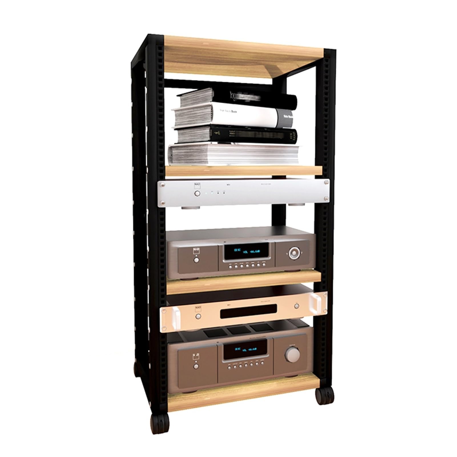 Meuble Audio Vidéo Mobile Nero : rack multimédia avec étagères réglables pour ranger vos DVD
