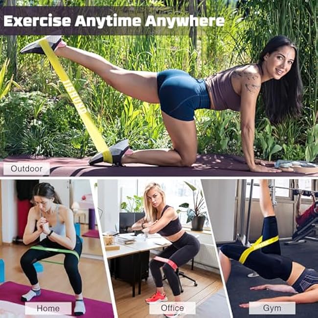 6 Pcs Resistance Bands for Working Out, Exercise Loop Bands for Women and Men, Elastic Stretch Bands Workout Bands for Yoga Pilates Fitness Home Gym Body Stretching Booty Legs Strength Training