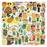 50Pcs Cartoon Fruit Pineapple Stickers Funny Meme Upside Down Pineapple Waterproof Vinyl Decals for Water Bottles Laptop Luggage Cup Computer Mobile Phone Skateboard