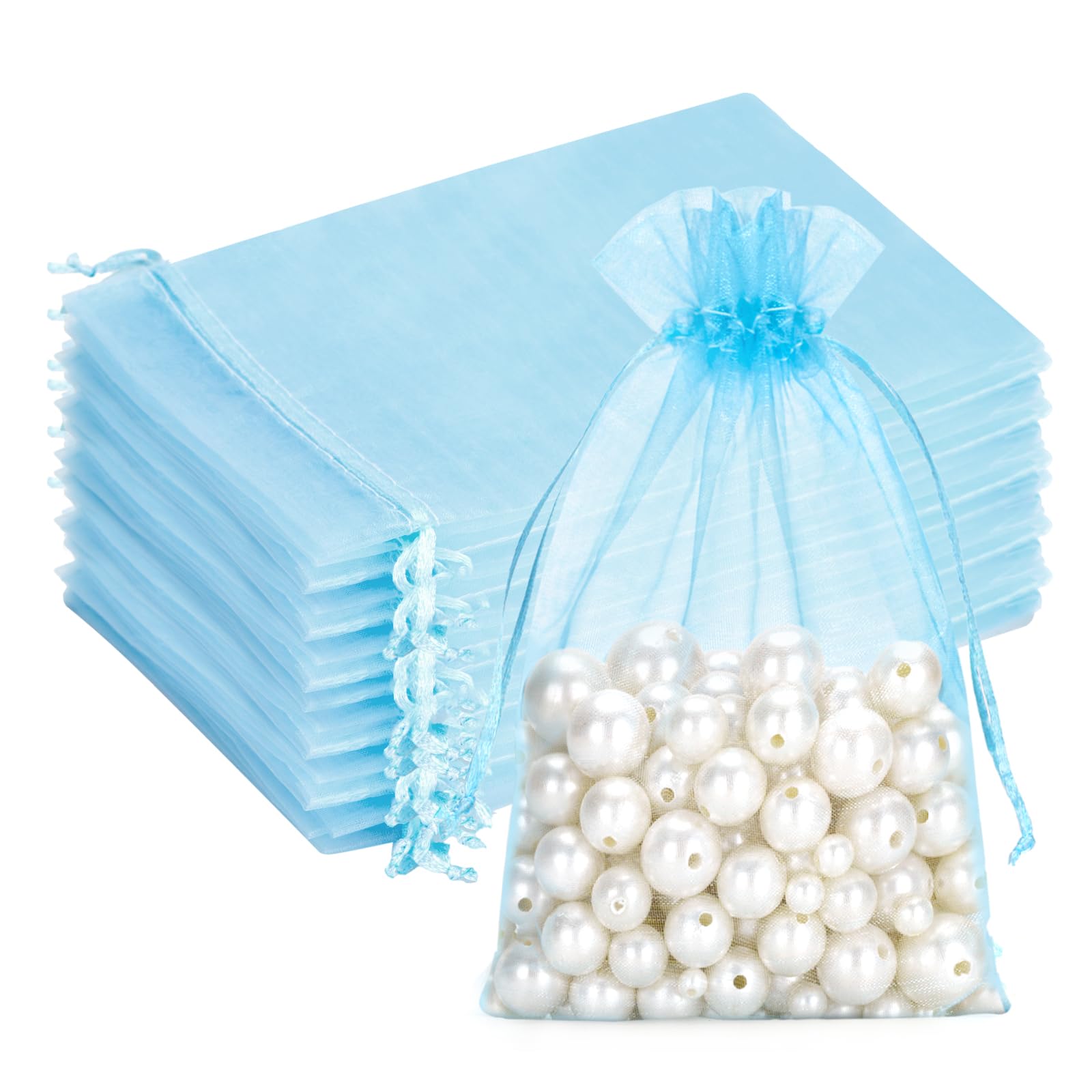 G2PLUS White Organza Gift Pouches - 7x9 CM Small Organza Favor Bags, 50 PCS Wedding Jewelry Bags - Clear Mesh Pouches for Wedding, Christmas, Birthday, Anniversary — view 40