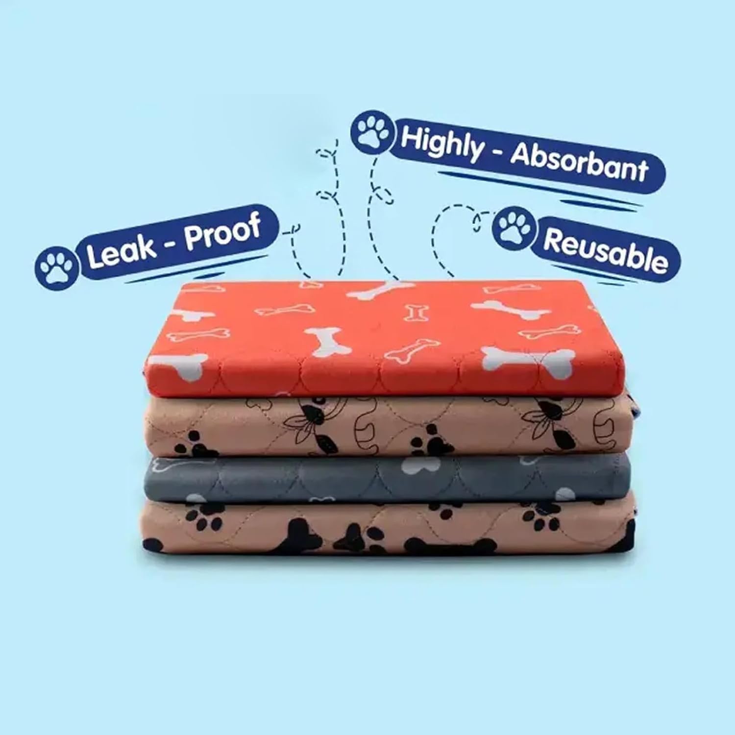 Forever Pads for Dogs, Foreverpad Reusable Training Puppy Pee Pads, Washable Leak-Proof & Anti-Slip Pheromone Pad for Home, Travel (D, L-80X90CM)