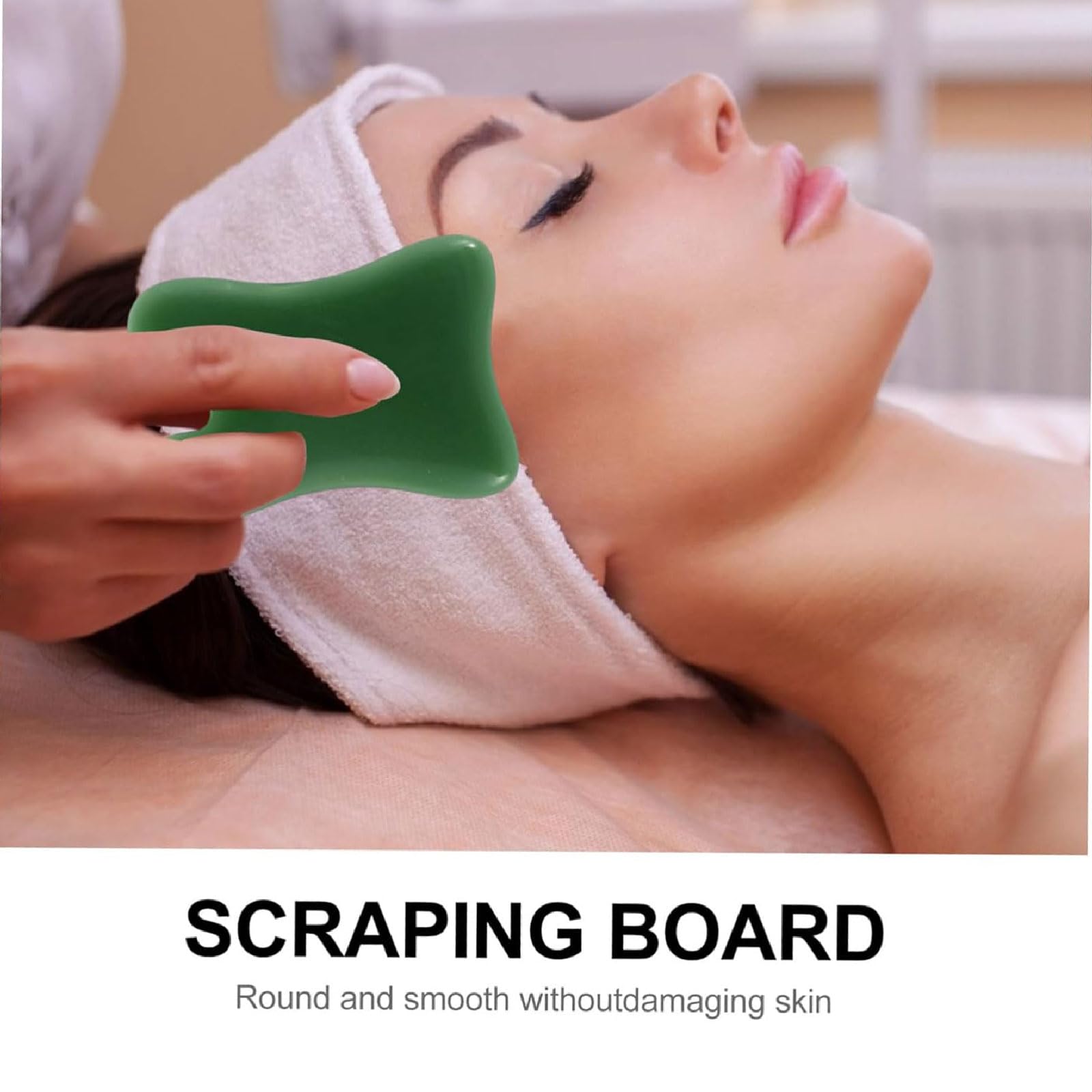 Raschiamento del viso Confezione da 4 pezzi di tavola Gua Sha in giada Kit di strumenti per massaggio cinese Gua Sha Tavola Gua Sha portatile per scolpire la mascella Strumento di massaggio
