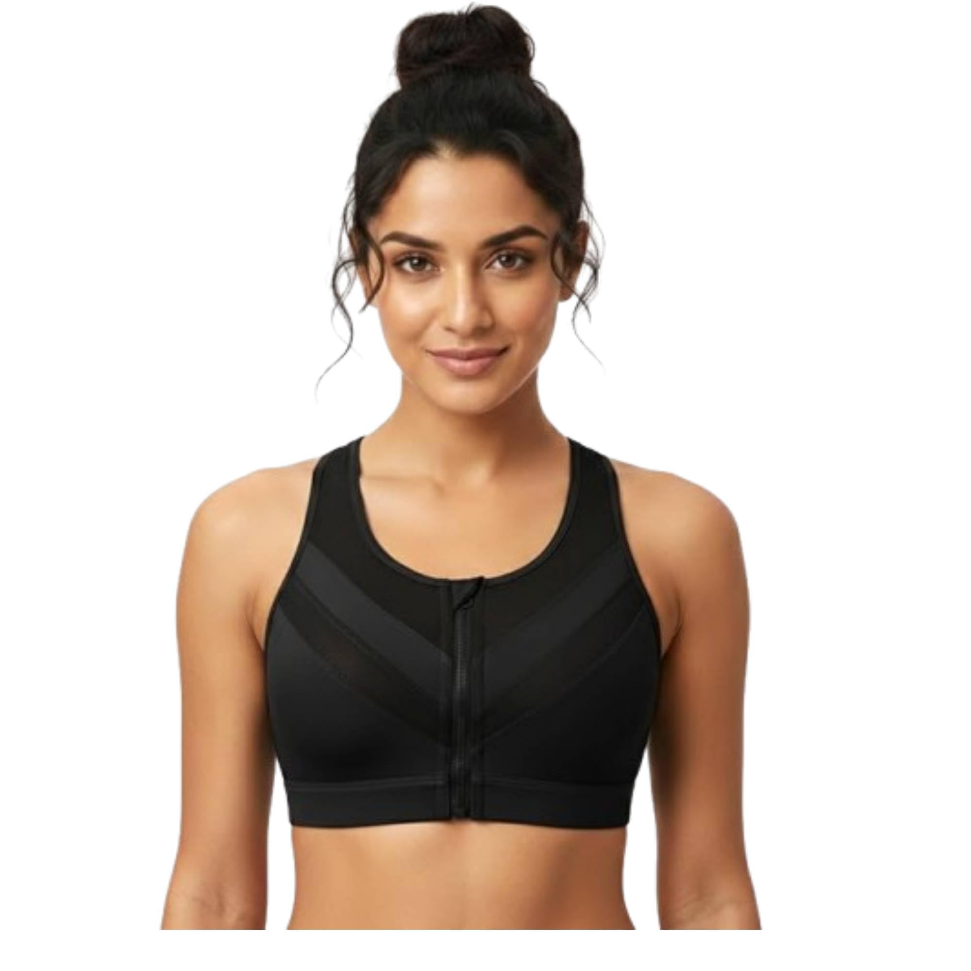 eleg & stilance Women’s High‑Impact Padded Front‑Zip and Hook Sports Bra – Full‑Coverage, Racer‑Back Yoga Running Gym Wear Bra Size-S to XL-picture-54