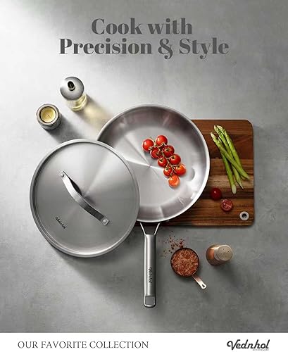 Miniatura 7 de Juego de utensilios de cocina de acero inoxidable, 14 piezas de ollas y sartenes de tir, sin PFOA y PTFE, apto para lavavajillas y horno, compatible