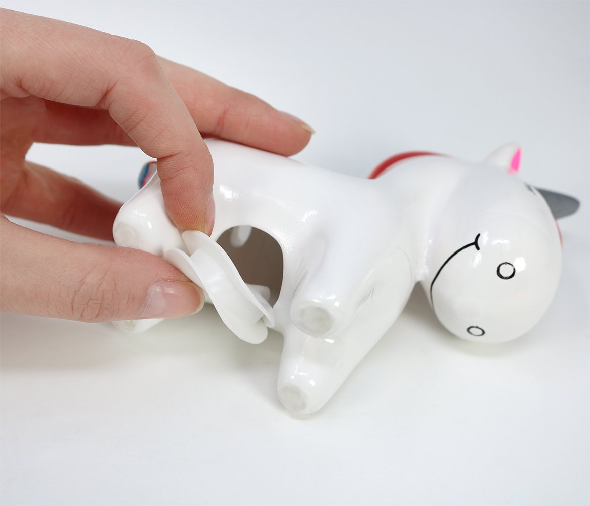 Tirelire en céramique Licorne Magique com-four® 2 pièces avec Fermeture en Caoutchouc