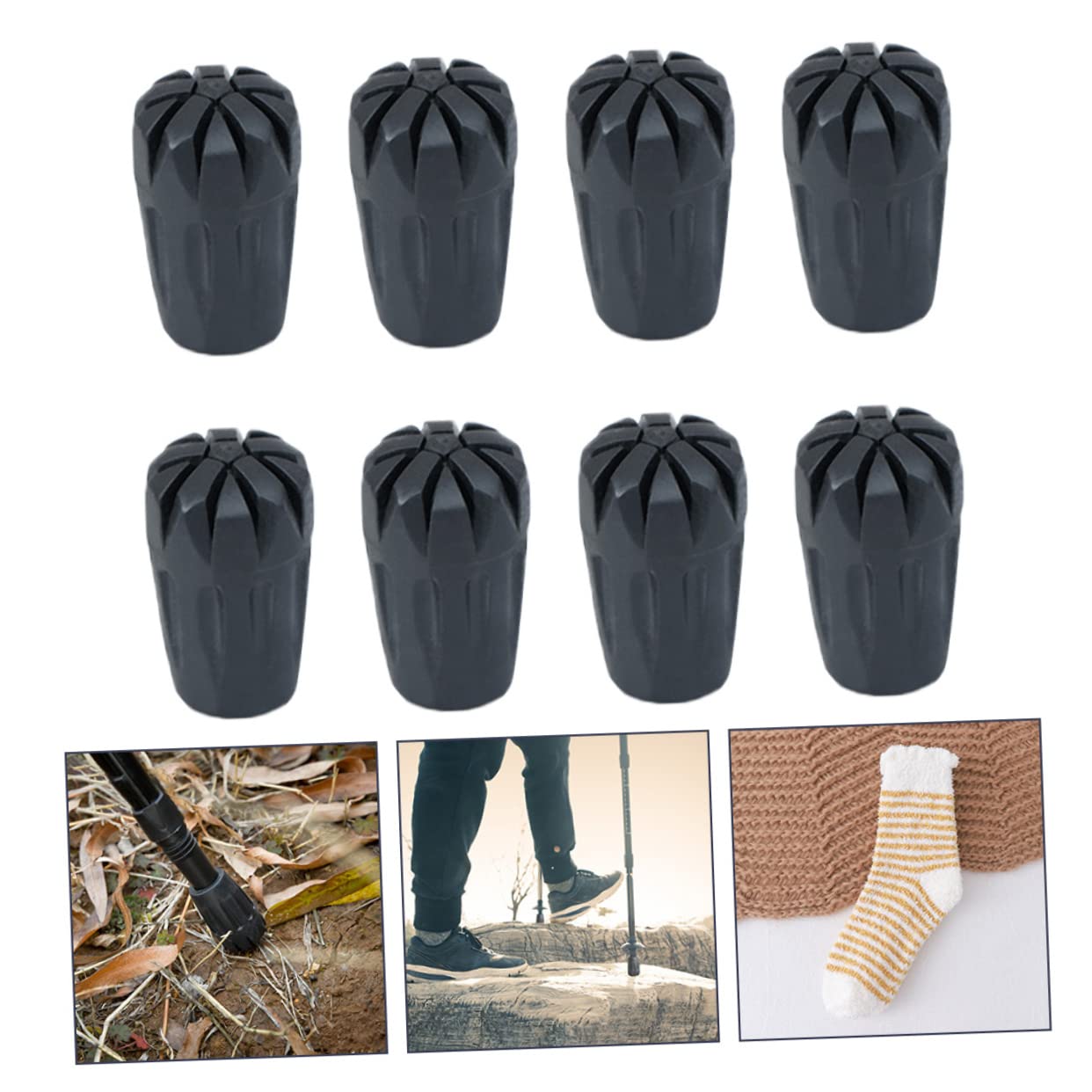 Milisten Ensemble D'embouts De Bâtons De Trekking Randonnée Poteaux Trekking Accessoires Embouts De Rechange pour Bâtons De Trekking Couverture De Bout De Caoutchouc