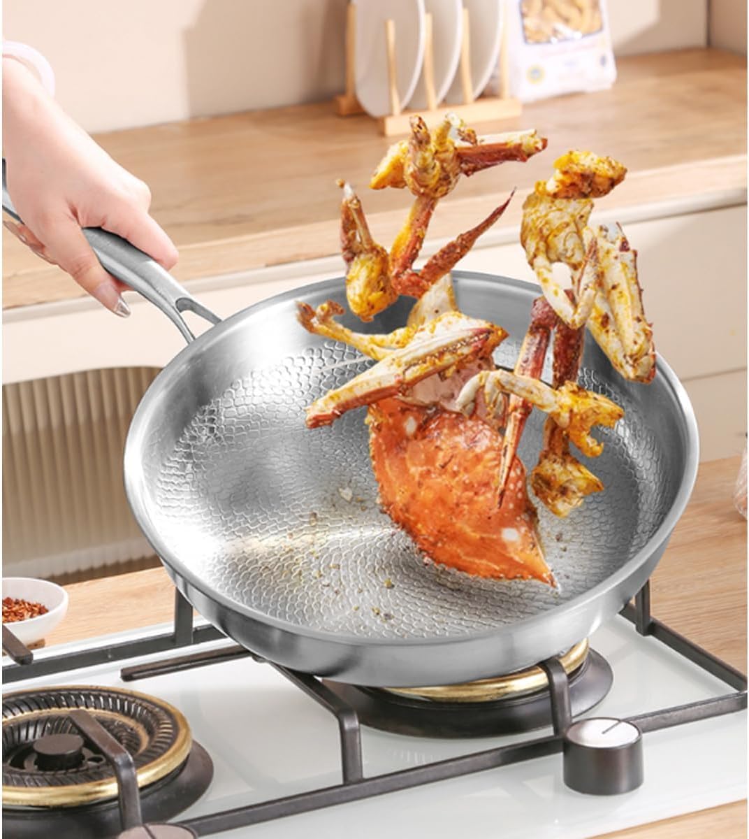 Titanium Frying Pan With Lid – 2026 Ultra-Durable Titanium Pan Hammered Pattern,New Upgraded Pot For Cooking,Compatible With All Cooktops (10in)