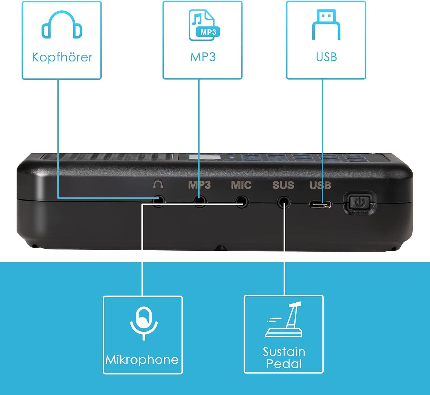 GOPLUS Piano Digital 88 Teclas Portátil, Piano Electrónico Teclado con MIDI Bluetooth, 128 Tonos, 128 Ritmos, Pedal y Bolsa de Transporte, Piano Multifuncional Plegable para Niños y Principiantes