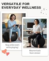 Vista 4 de Trideer Pelota de ejercicio para yoga, pilates y fitness. Equipo de pelota de estabilidad para gimnasio en casa y silla de oficina, accesorios