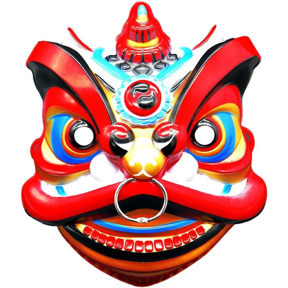 Sanfly Red Chinese Dragon Masks Oriental Mask 3D Full Face Dancing Head Masks Animal Head Mask For Masquerade Party