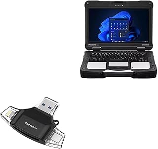 BoxWave Smart Gadget Compatible with Panasonic Toughbook 40 (FZ-40) - AllReader SD Card Reader, microSD Card Reader SD Compact USB - Jet Black