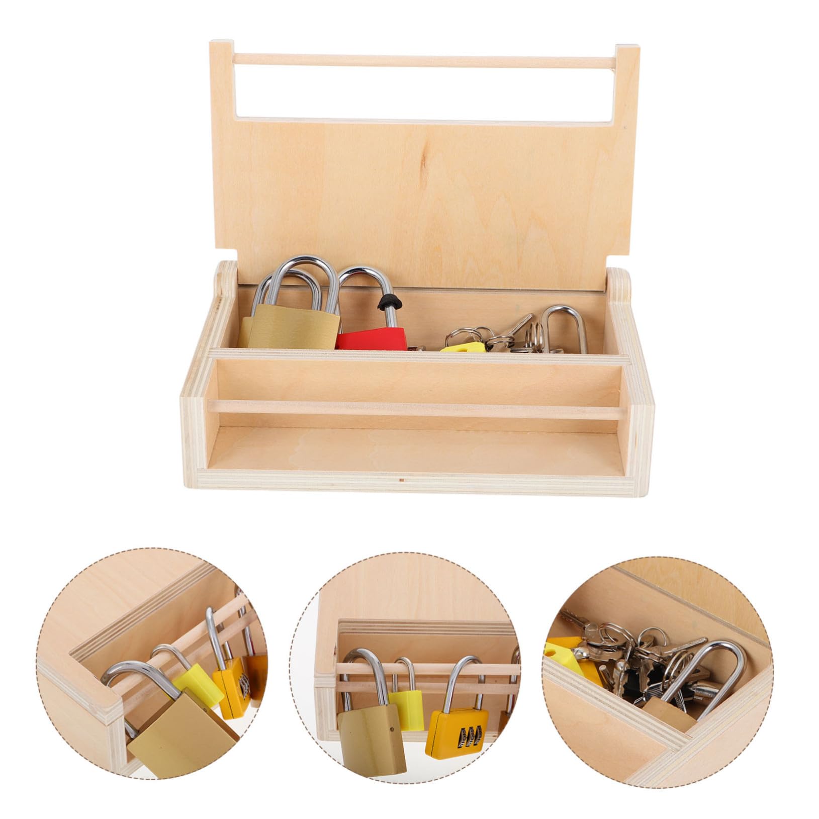 Juguete Montessori de Madera y Metal para Niños Cerraduras y Llaves Que Mejora la Coordinación Mano-Ojo y Promueve el Crecimiento Intelectual en Interacción Padre E Hijo