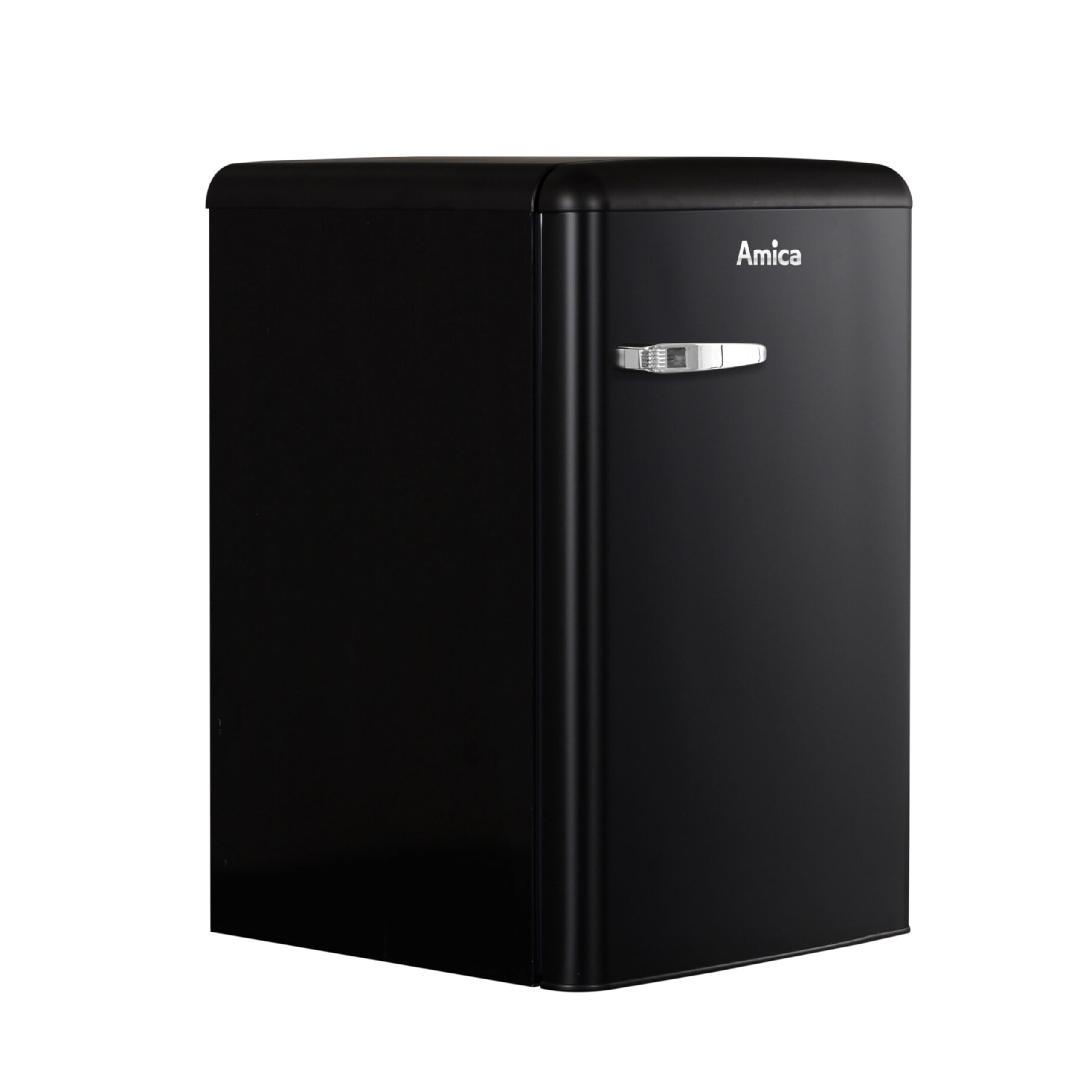 Amica Retro Kühl-Gefrierkombination 108 L 87,5 x 55 x 61,5 cm KS 15617 MS | 96 L Kühlteil 13 L Gefrierfach, LED Beleuchtung, Automatische Abtauung, Gemüseschublade, Leiser Betrieb, SafetyGlass Ablagen