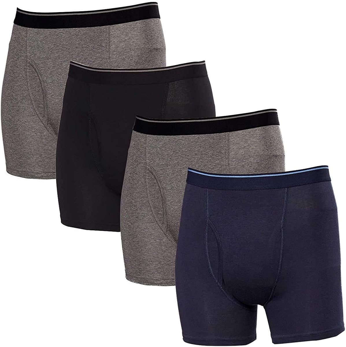 Kirkland Signature Men's 4 Pack Stretch Comfort Fit Cotton Boxer Briefs