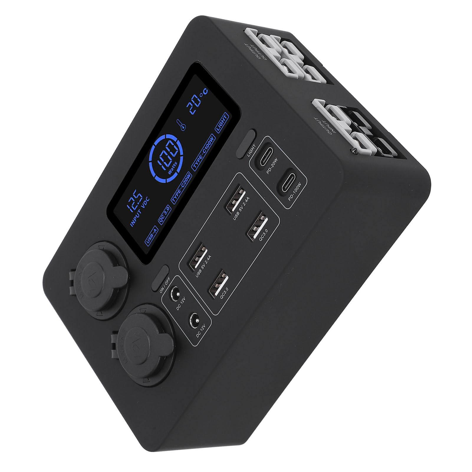 Generic Pasuje do Mini Zasilacza Wydajny Wyświetlacz LCD 100 W Port USB C QC3.0 do łodzi RV Samochodów Wielofunkcyjna Skrzynka Rozdzielcza Zasilania