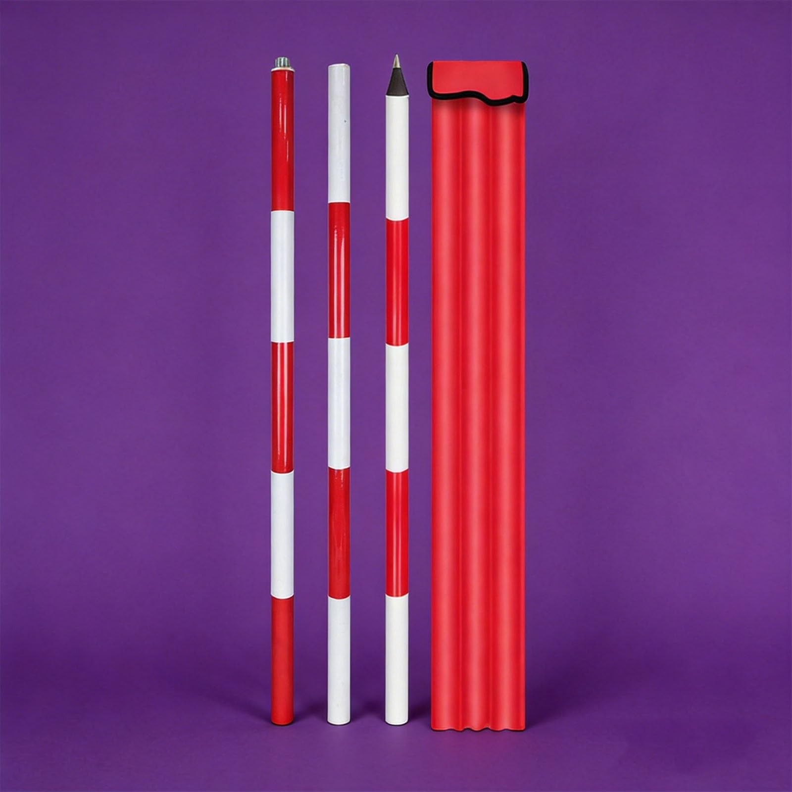 Aluminum Prism Pole – Detachable Centering Rod 2/3/5M with Storage Bags, Heavy-Duty Surveying Range Pole for Site Survey, Construction Marking & Engineering Work(3m/9.84ft)