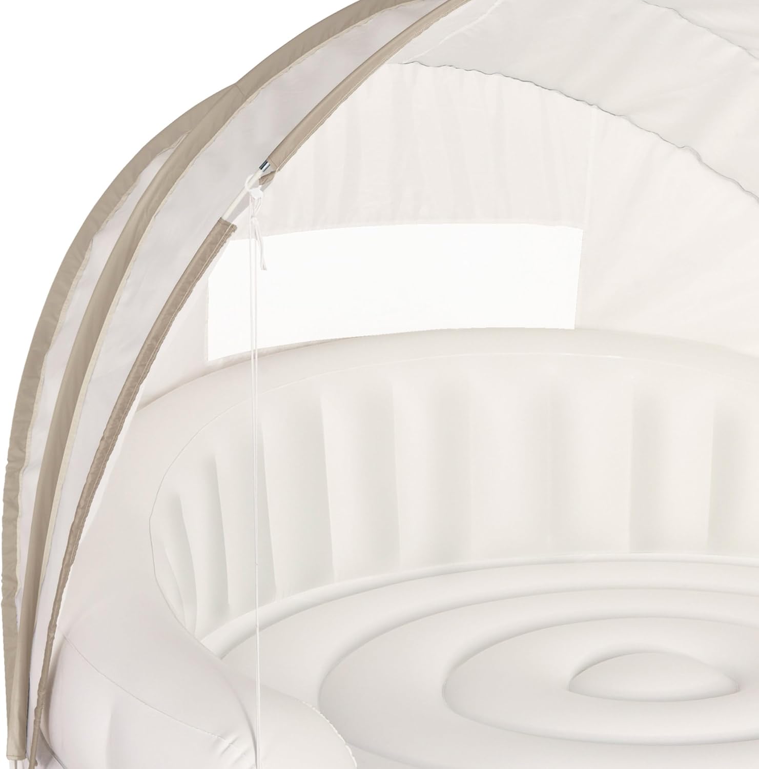 Intex 58292EP Canopy Island Inflatable Pool Float: Comfortable Lounge Surface – Built-in Cup Holders – Detachable Sunshade – 440lb Max Weight Capacity – 78.5" x 59"