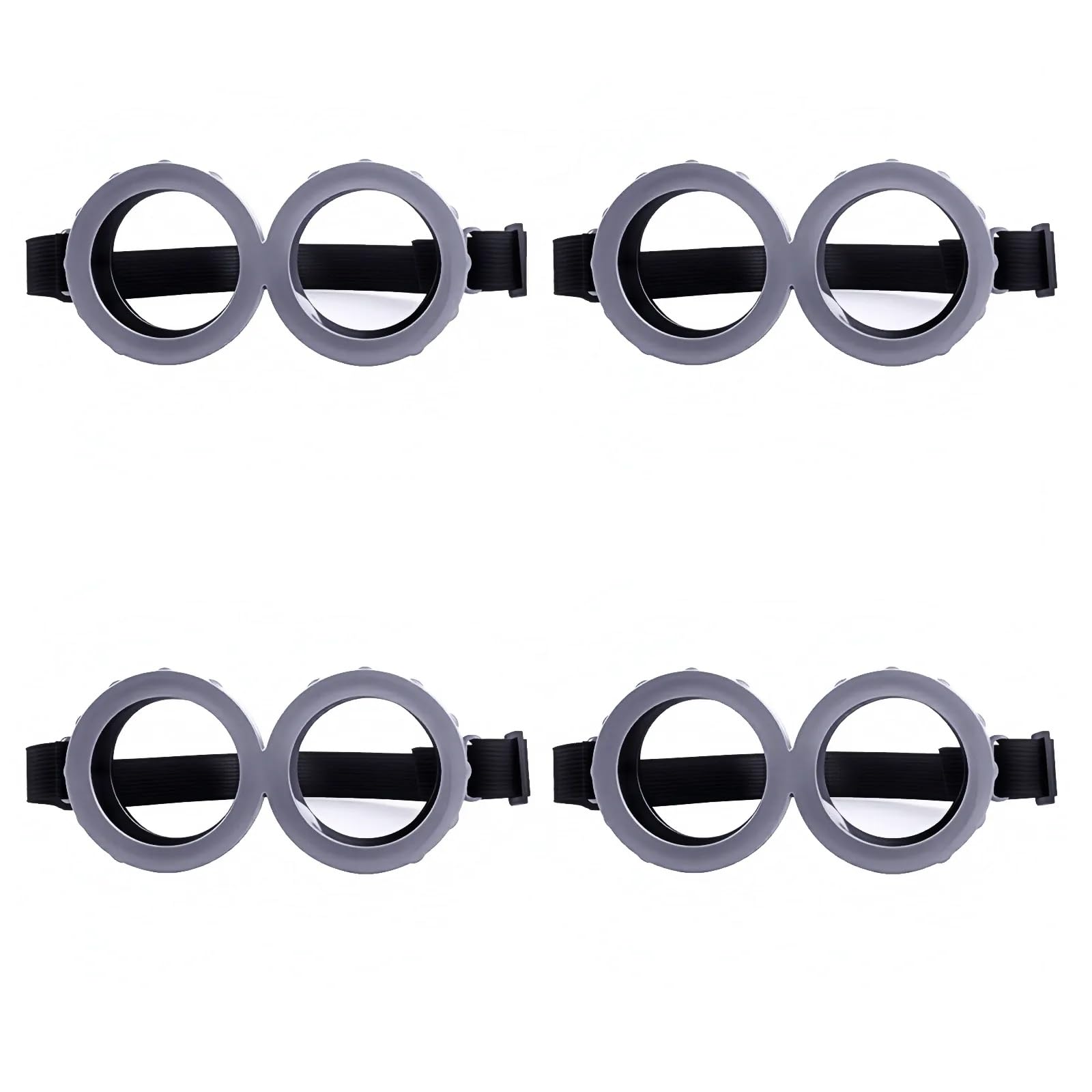 XNHIU 4Pcs Goggles Glasses Big Eyes Goggles Yellow Funny Cartoon Character Glasses Steampunk Costume Cosplay Accessory for Halloween Fancy Dress Party