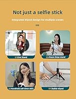 Vista 8 de Tianle Selfie Stick, trípode extensible para selfie stick con control remoto inalámbrico y trípode flexible, grupo de selfies, transmisión en vivo