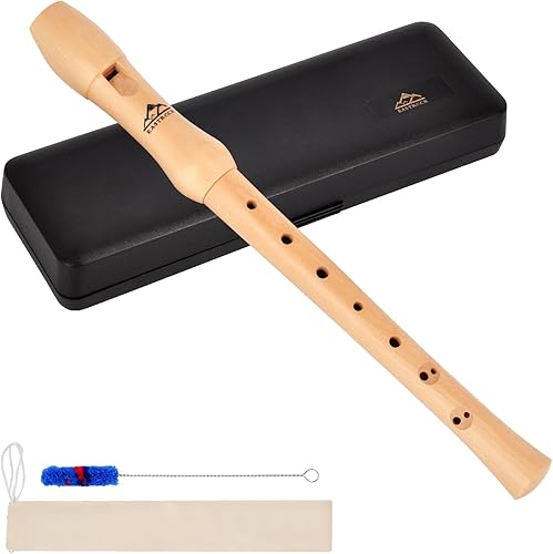 Eastrock Grabador de instrumentos para adultos soprano barroco madera de arce C clave 2 piezas grabadora con estuche rígido