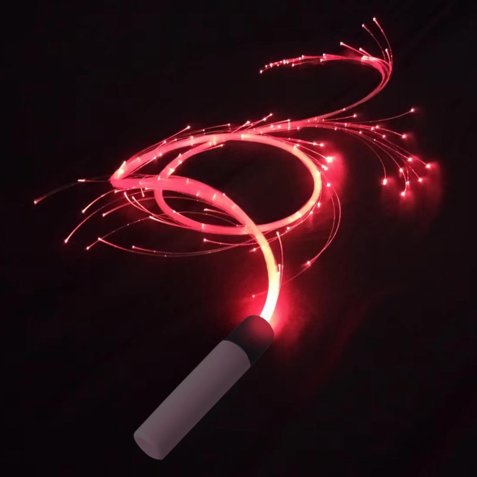 Látigo de fibra óptica | Látigos LED giratorios de 360 grados que brillan intensamente - Látigo de fibra óptica alimentado por batería reutilizable, látigos que brillan intensamente con 4 modos de i
