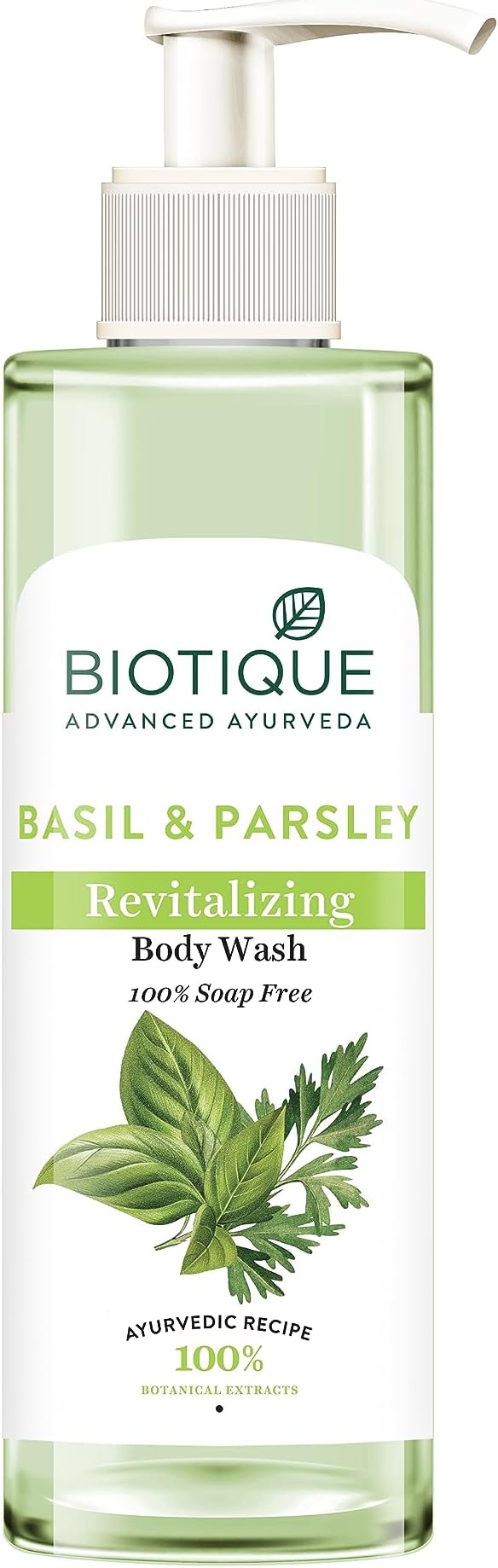 Biotique Basil & Parsley Revitalizing Body Wash | Soften Skin | Provides Natural Brightness | Deeply Cleanses | 100% Botanical Extracts | Suitable for All Skin Types | 200ml