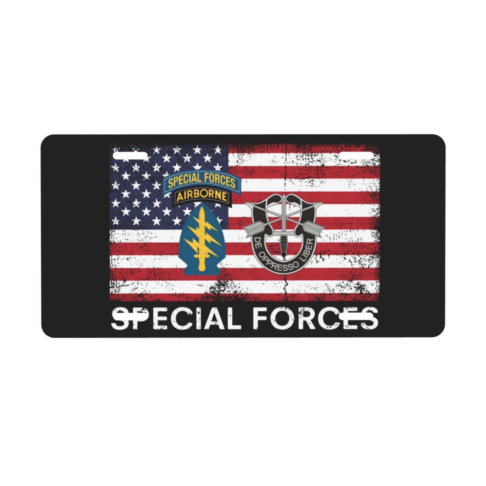 Special Forces USA Flag License Plate 6 x 12 Inch?4 Holes? Vintage Aluminum Metal License Plate for Men and Women27