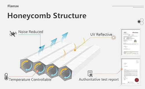 Miniatura 4 de Flamax Persianas celulares inalámbricas con filtro de luz, persianas celulares inalámbricas, persianas de panal para ventanas, persianas de ventana,