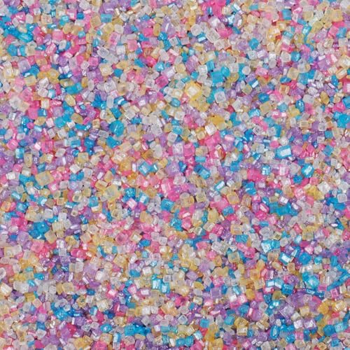 Image of Rainbow Sprinkles, Pastel Easter Sanding Sugar Crystals, 4.6 oz Edible Sparkling Sugar for Baking Topping, Cupcakes, Cookies, Ice Cream & Cake Decorating, Wedding Party Birthday Christmas Supplies