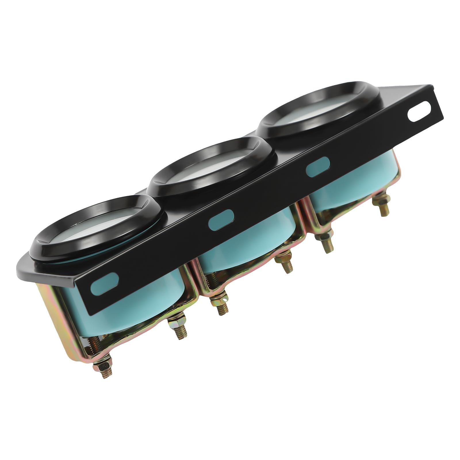 Set di strumenti aggiuntivi universali da 52 mm 3 in 1, misuratore di temperatura dell'olio, indicatore di pressione dell'olio, voltmetro, adatto per la maggior parte delle auto da 8-16V, quadrante